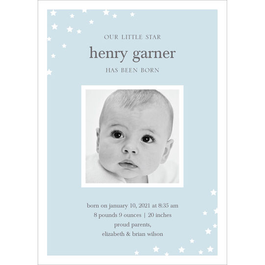 New Star Baby Boy Photo Announcements